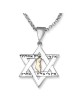 No Other Land: Silver and Gold Star of David Pendant Necklace for Men
